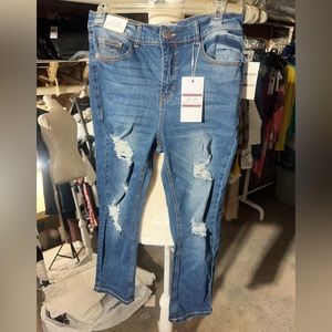 MSRP$40 ladys H+H by HARMONY & HAVOC CROPPED fit size 10 blue jeans new with tag